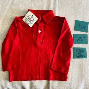 Southern Sass Smocks Red Polo NWT